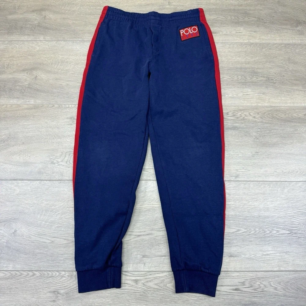 Polo Ralph Lauren 1992 Patch Boys Jogger Track Pants‎ Sz L(14-16) Preppy